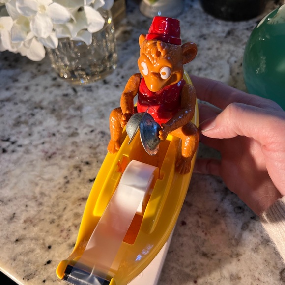 Monkey Tape Dispenser in Yellow plays cymbals when u pulling tape!! - Picture 10 of 11